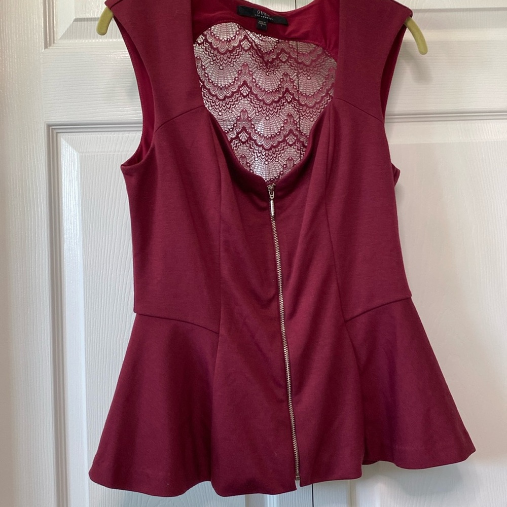 Maroon peplum top